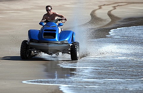Revolutionary ATV-JetSki combo could find use with consumers, law enforcement, and the military. Quadski ATV-JetSki combo
