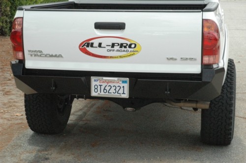 All-Pro Tacoma bumper offers rear protection for the truck without taking up a lot of space or creating a huge overhang.